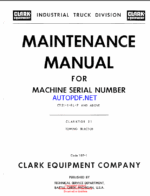 Clark Clarktor 21 CT21-1-RL-7 and Above Towing Tractor Maintenance Manual (107-1)