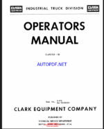Clark Clarktor 80 Operators Manual (O-173)