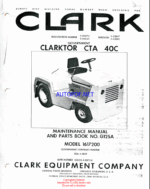 Clark Clarktor CTA 40C Tow Tractor Maintenance Manual and Parts Book (G125A)