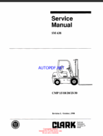 Clark CMP15, CMP18, CMP20, CMP25, CMP30 Forklift Service Manual (SM638)