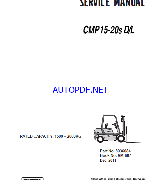 Clark CMP15-20s D,L Forklift Service Manual (SM687)