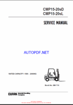 Clark CMP15-20sD, CMP15-20sL Forklift Service Manual (SM710)