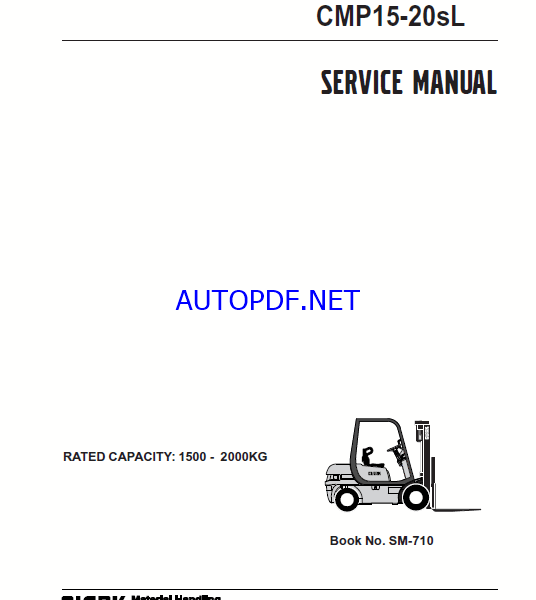 Clark CMP15-20sD, CMP15-20sL Forklift Service Manual (SM710)