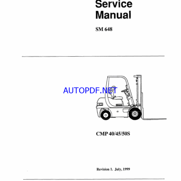 Clark CMP40, CMP45, CMP50S Forklift Service Manual (SM648)