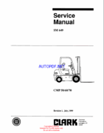 Clark CMP50, CMP60, CMP70 Forklift Service Manual (SM649)