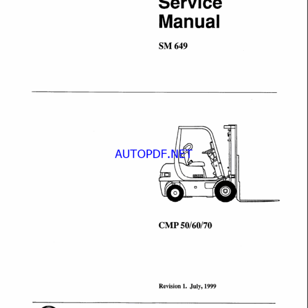Clark CMP50, CMP60, CMP70 Forklift Service Manual (SM649)