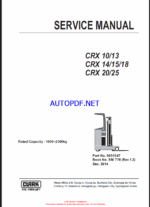 Clark CRX10, CRX13, CRX14, CRX15, CRX18, CRX20, CRX25 Reach Truck Forklift Service Manual (SM776)Clark CRX10, CRX13, CRX14, CRX15, CRX18, CRX20, CRX25 Reach Truck Forklift Service Manual (SM776)