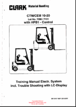 Clark CTM, CEM 10-20 With HPB1 Control Training Manual (SM5167)