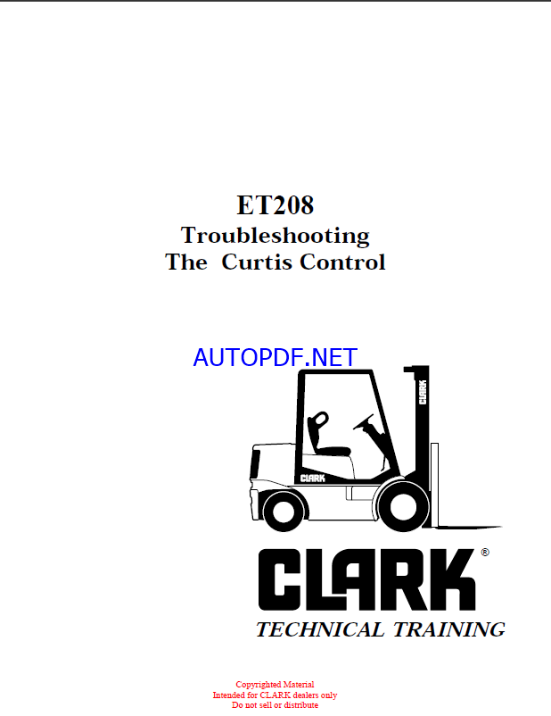 Clark Curtis Control ET208 Forklift Troubleshooting Technical Training (ET208)