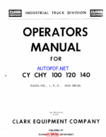 Clark CY, CHT 100, 120, 140 Gasoline LPG and Diesel Operators Manual (O-153)