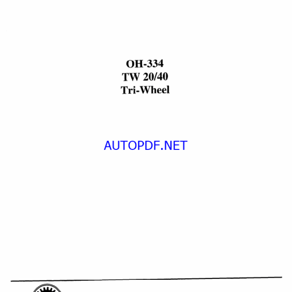 Clark TW20-40 Tri Wheel Overhaul Manual (OH334)