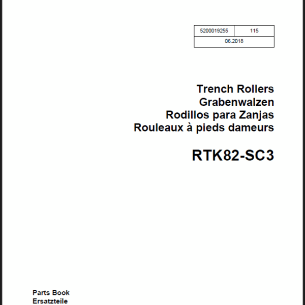 Wacker Neuson RTK82-SC3 Trench Rollers Parts Manual