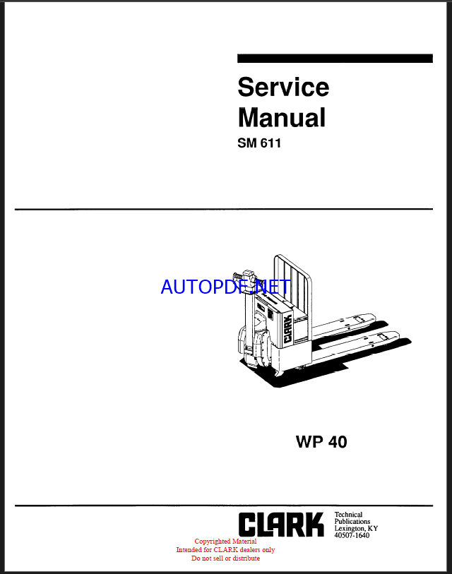 Clark WP40 Service Manual (SM611)