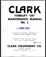 Clark Yardlift 20 No1 Maintenance Manual