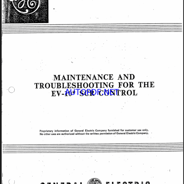 General Electric EV10 SCR Control Maintenance and Troubleshooting (EV-10_SCR)