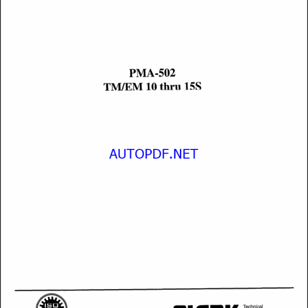 Clark TM, EM10 thru 15S Forklift Planned Maintenance and Adjustment Procedures Manual (PMA502)
