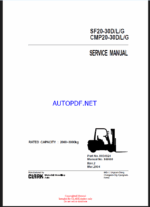 Clark SF20-30 D,L,G and CMP20-30 D,LG Forklift Service Manual (SM688)