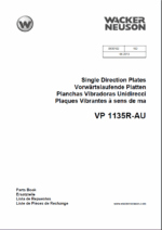 Wacker Neuson VP 1135R-AU Single Direction Plates Parts Manual