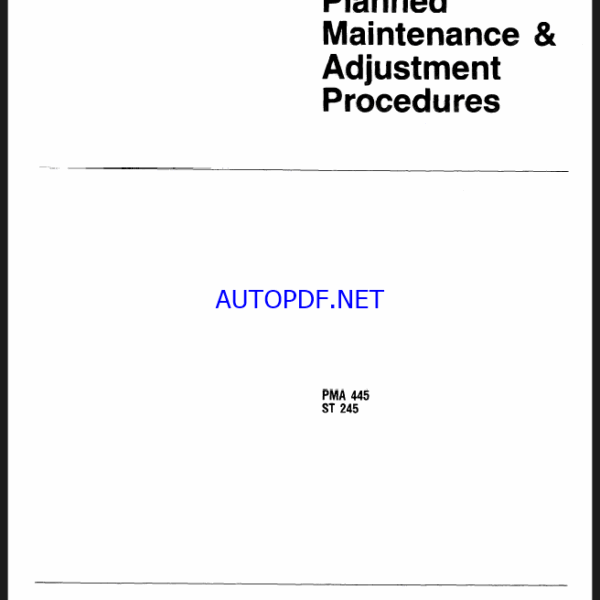 Clark ST245 Forklift Planned Maintenance and Adjustment Procedures Manual (PMA445)