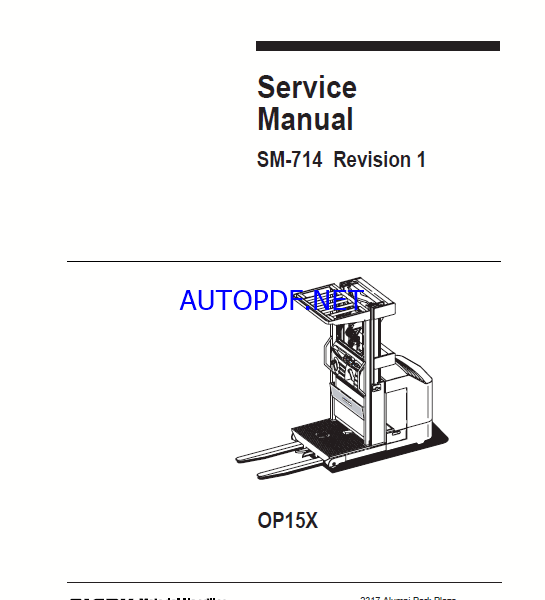 Clark OP15X Order Picker Service Manual (SM714)