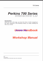Clark Perkins 700 Series Users Handbook, Workshop Manual