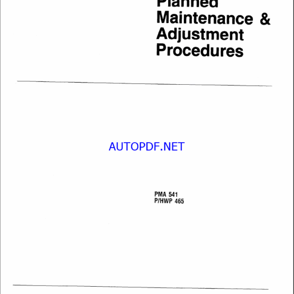 Clark P-HWP 465 Pallet Truck Planned Maintenance and Adjustment Procedures Manual (PMA541)