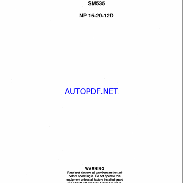 Clark NP 15-20-12D Forklift Service Manual (SM535)