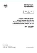 Wacker Neuson VP 2050W Single Direction Plates Parts Manual