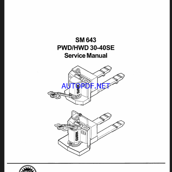 Clark PWD, HWD 30-40SE Service Manual (SM643)