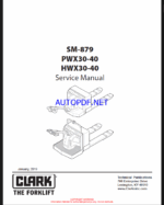 Clark PWX30-40, HWX30-40 Pallet Truck Service Manual (SM879)