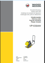 Wacker Neuson VP1030AW Vibratory Plates Parts Manual