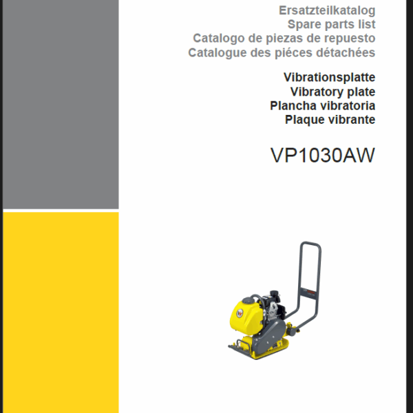 Wacker Neuson VP1030AW Vibratory Plates Parts Manual