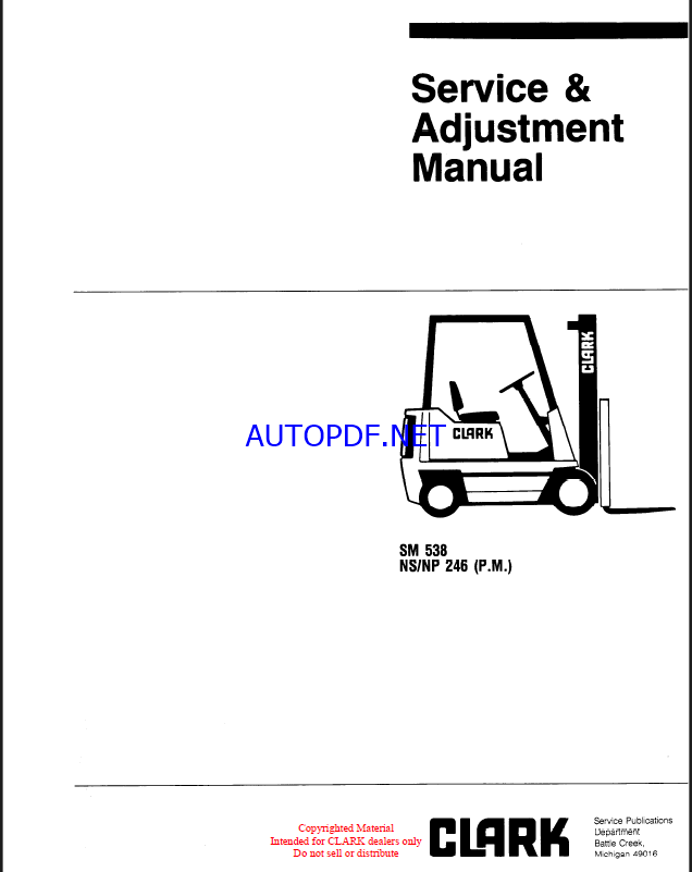 Clark NS, NP 246 P.M. Service Manual (SM538)