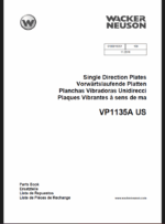 Wacker Neuson VP1135A US Single Direction Plates Parts Manual