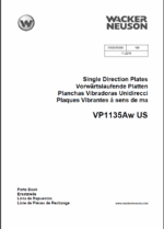 Wacker Neuson VP1135Aw US Single Direction Plates Parts Manual