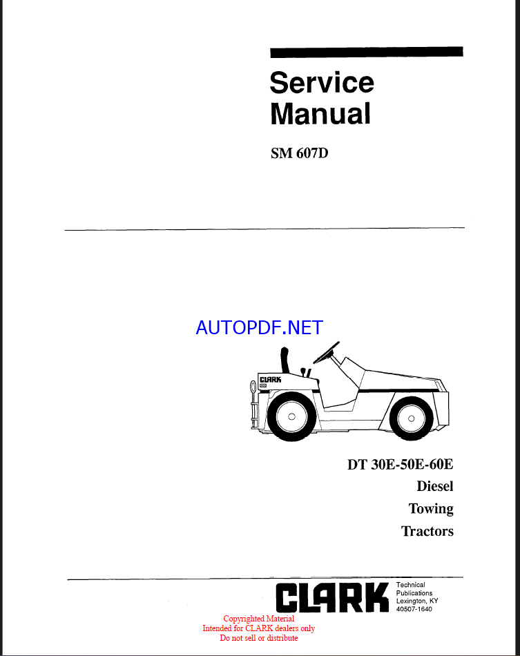 Clark DT30E, DT50E, DT60E Diesel Towing Tractors