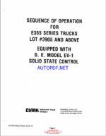 Clark E355 Series Truck Equipped With GE Model EV1 Solid State Control Sequence of Operation