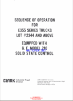 Clark E355 Series Truck Sequence of Operation (210 Control)