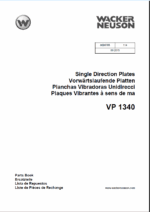 Wacker Neuson VP1340 Single Direction Plates Parts Manual