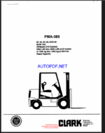 Clark EC20, EC25, ECS30 36-48 Volt W Model 210 Control Forklift Planned Maintenance and Adjustment Procedures Manual (PMA385)