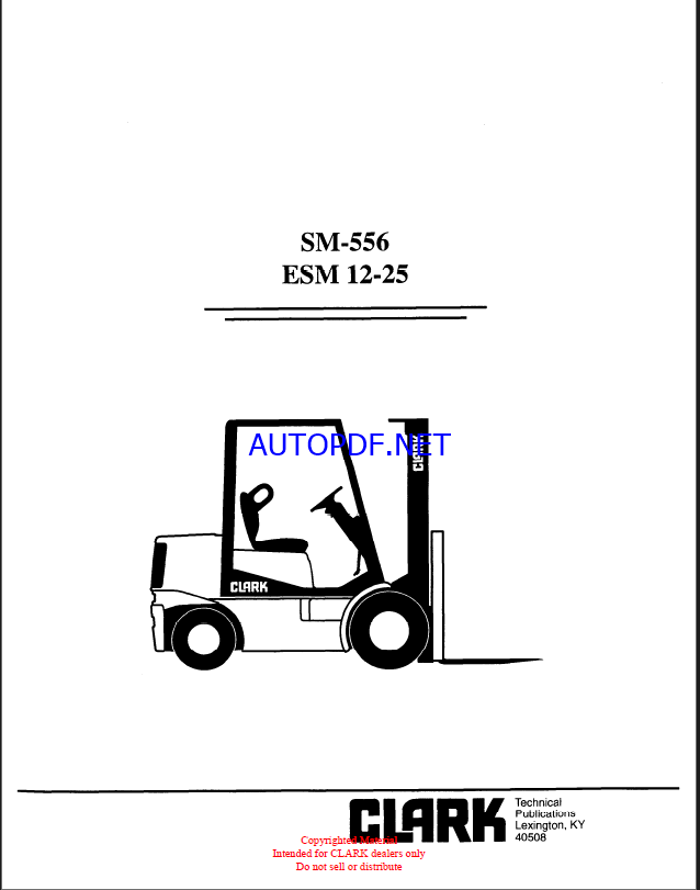 Clark ESM 12-25 Forklift Service Manual (SM556)