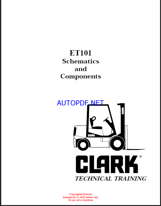 Clark ET101 Schematics and Components Forklift Technical Training (ET101)