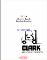 Clark ET110 Electric Truck Troubleshooting Forklift Troubleshooting Technical Training (ET110)