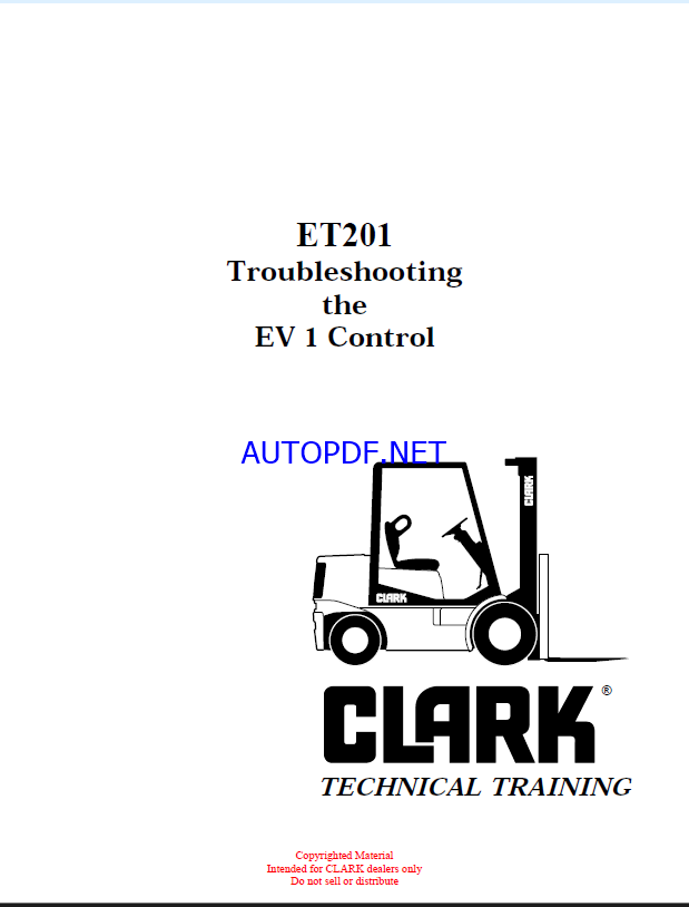 Clark ET201 Troubleshooting the EV1 Control Technical Training (ET201)