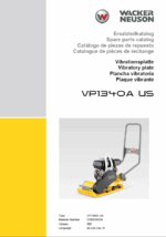Wacker Neuson VP1340A US Vibratory Plate Parts Manual