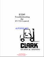 Clark EV T15 Control ET205 Forklift Troubleshooting Technical Training (ET205)