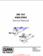 Clark HWX, PWX Palletjack Service Manual (SM781)