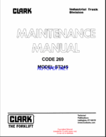 Clark Model ST245 Code 269 Staker Maintenance Manual (269)