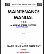 Clark HUT-E Code 14E Maintenance Manual (14E)