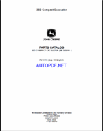 John Deere 35D Compact Excavator Parts Catalog (PC10116)